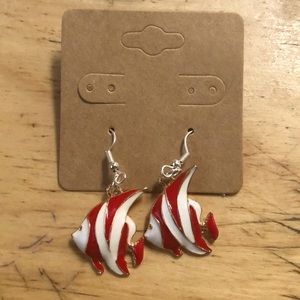 Red fish earrings